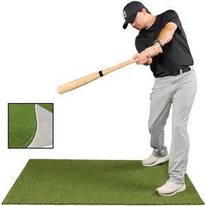 3 x 5 Proball Baseball Stance Mat with Flexible 5mm Foam Backing