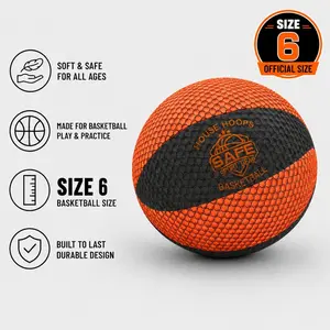 HouseHoops Basketball - Size 6 - Soft Indoor Basketball with Realistic Feel and Bounce Home Workout Equipment basketball