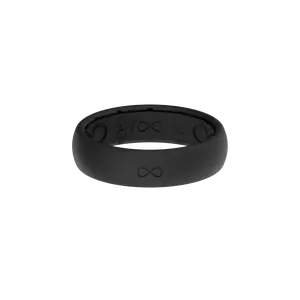 Solid Midnight Black Thin Ring