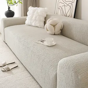 Simple Solid Color All-In-One Sofa Cover, Sofa Slipcover, Detachable Easy Clean, Pet Friendly, Reusable Decor