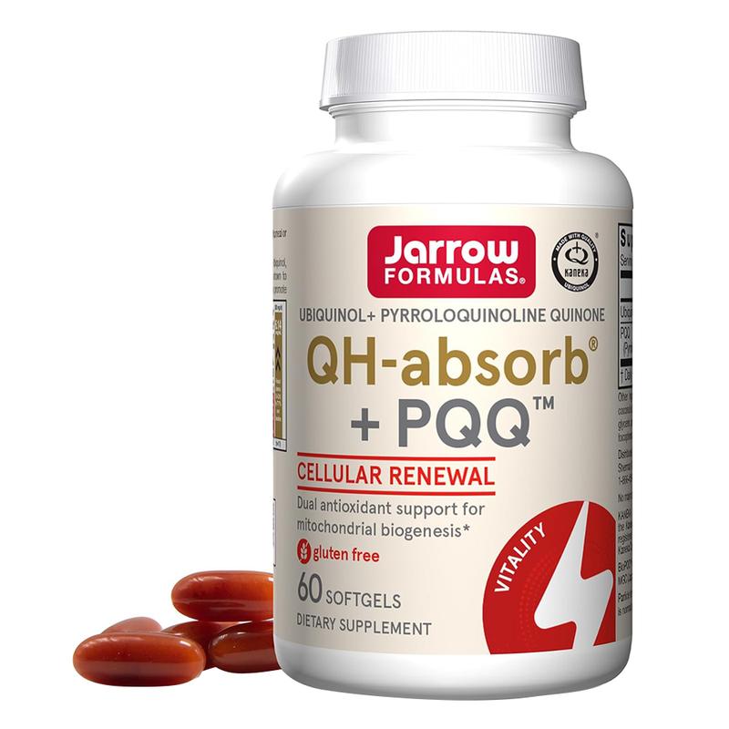Jarrow Formulas QH-absorb + PQQ, Dietary Supplement, Antioxidant Support for Mitochondrial Biogenesis, Cellular Energy Production and Cardiovascular Health, 60 Softgels, 60 Day Supply