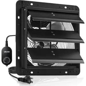 VEVOR 24'' Exhaust Fan, Wall Mounted Attic Fan with Variable Speed controller, 4800 CFM, Automatic Shutter, Ventilation and Cooling, BlackVEVOR Super Brand Day