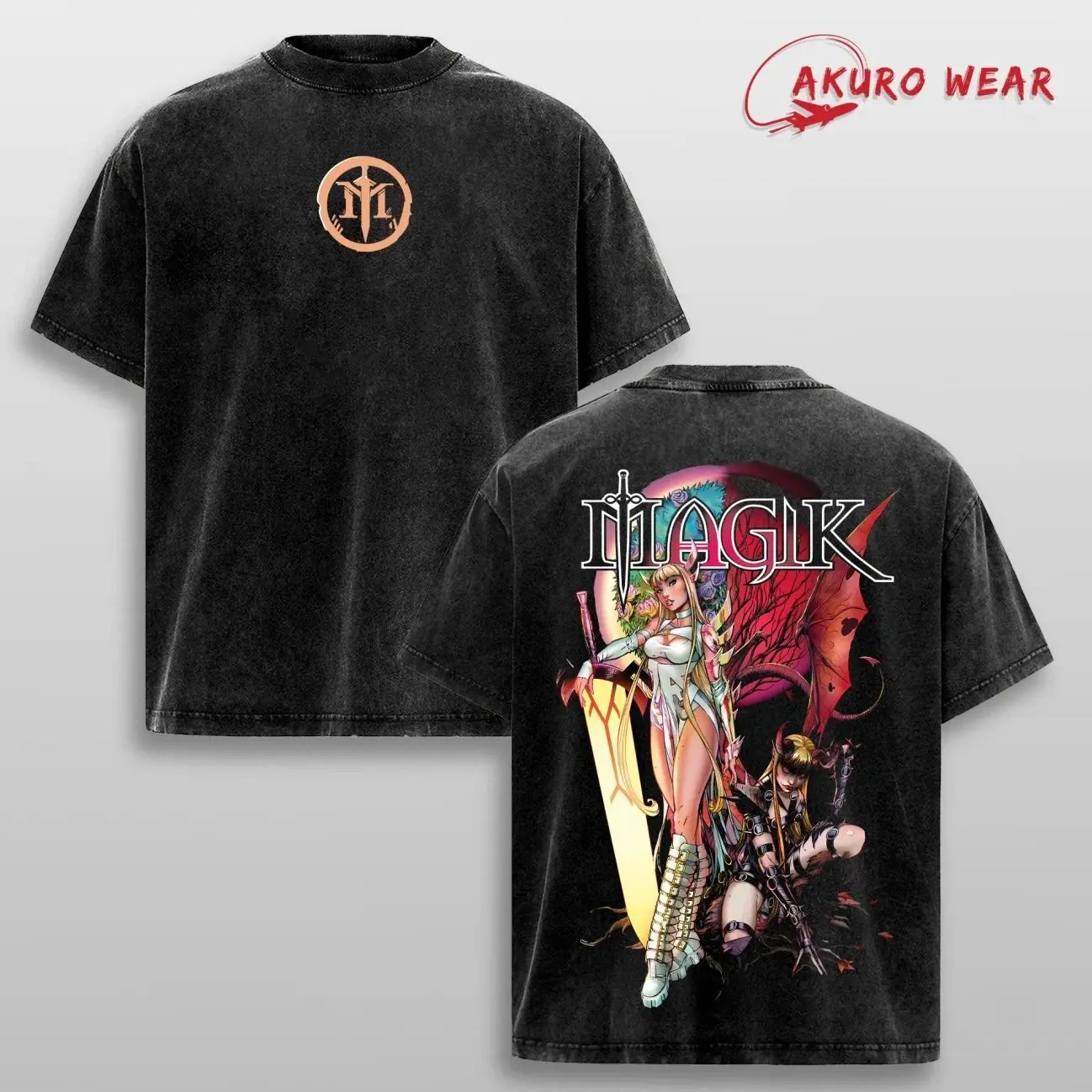 Magik T-Shirt 100% Premium Cotton Oversized Fit Pre-Washed Unisex Classic Top American Made Menswear Heavyweight Fabric - Apparel 23R