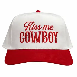 Kiss Me Cowboy Embroidered Baseball Cap