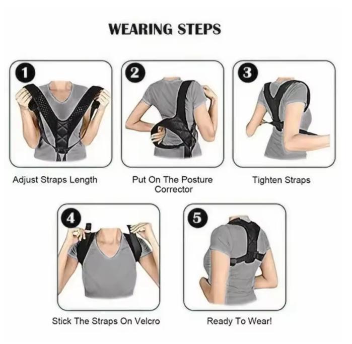 Unisex Adult Straight Back Invisible Inner Wear Lightweight Adjustable Back & Shoulder Support for Home Office & Sports