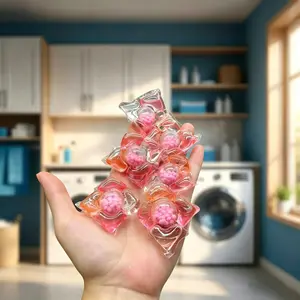 Sakura five-in-one laundry beads, fragrant laundry liquid, laundry capsules, Laundry Detergent Pods, 1 box/420g (net content), 1 bag /30 /50, concentrated and instant, mild and fragrant, suitable for home and travel