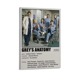 Grey’s Anatomy Tv Series Poster Canvas Poster Bedroom Decor Sports Landscape Office Room Decor Gift Frames Ornaments Wall Decoration Artistic Photo