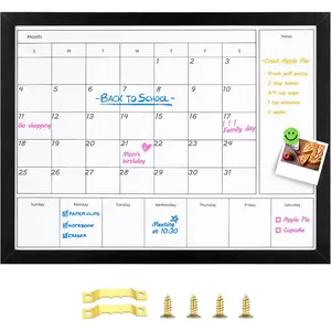 3-in-1 Dry Erase Calendar for Wall, 17x13 inches  Surface Monthly & Weekly Planner Whiteboard, Dry Erase Board with Black  Frame,  White Board Calendar(YL+ZL-BK,4333)