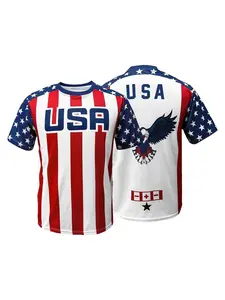 USA 2026 World Cup Soccer Jersey | Men's American Flag Eagle Graphic Football Shirt | Breathable Short Sleeve Top for World Cup Fans