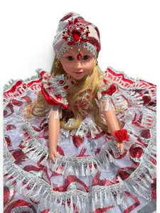 Red White Spiritual Doll / Muñeca Gitana 26" Santeria Orisha Style Doll for Altar Decor, Rituals, Prayer & Spiritual Work