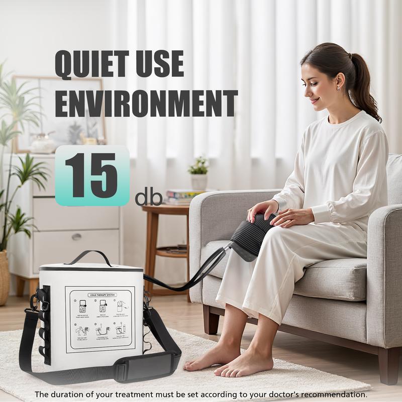 FANSEXPERT Cold Therapy Machine with Timer Portable Ice Machine for Knee After Surgery Knee Replacement Recovery System with Compression Pad for Shoulder Hip and Ankle White Adjustable Relaxing
