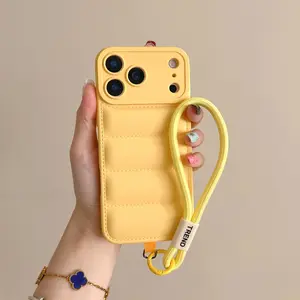 Luxury Solid Color Down Jacket Phone Case For IPhone 17 17pro 17pro Max 17 Air 15 14 13 16 Bumper Back Cover﻿﻿﻿﻿