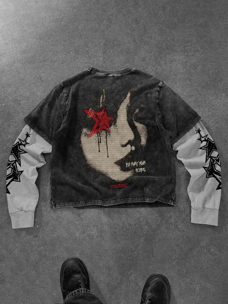 t shirt over long sleeve 2000s - TikTok Shop