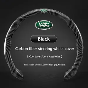 Carbon Fiber PVC Car Steering Wheel Non-slip Cover Protective Steering Wheel Covers For Land Rover Range Rover Evoque Freelander 2 XE XF E-Pace F-Pace A9 A8 X8 XFL XJL Accessories