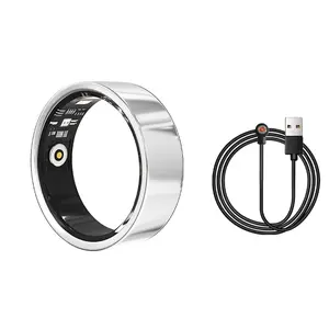 R02D Smart Ring - Heart Rate & Blood Oxygen Monitor, Fitness & Sleep Tracker, TikTok Trending Black Health Monitor with USB Cable simsonlab