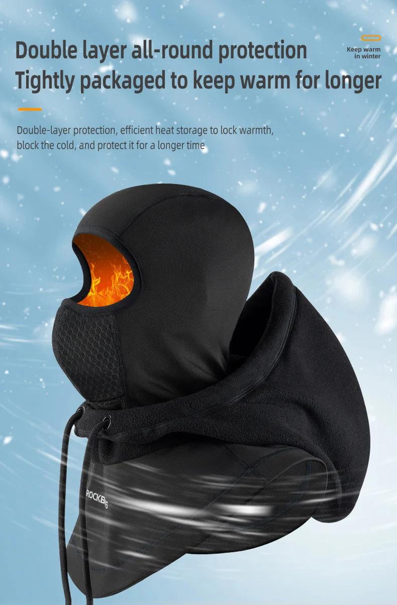 ROCKBROS Ski Balaclava Thermal Fleece Balaclava for Cold Weather Winter Men