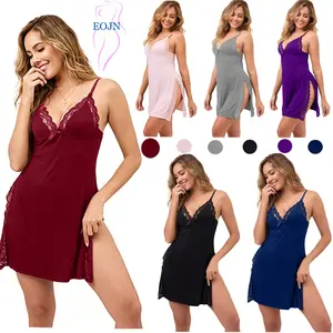 EOJN Nightwear for Women - Sleepwear Floral Lace Sleeveless Babydoll Underwear, Adjustable Spaghetti Strap, S-2XL - Loungewear, Womenswear