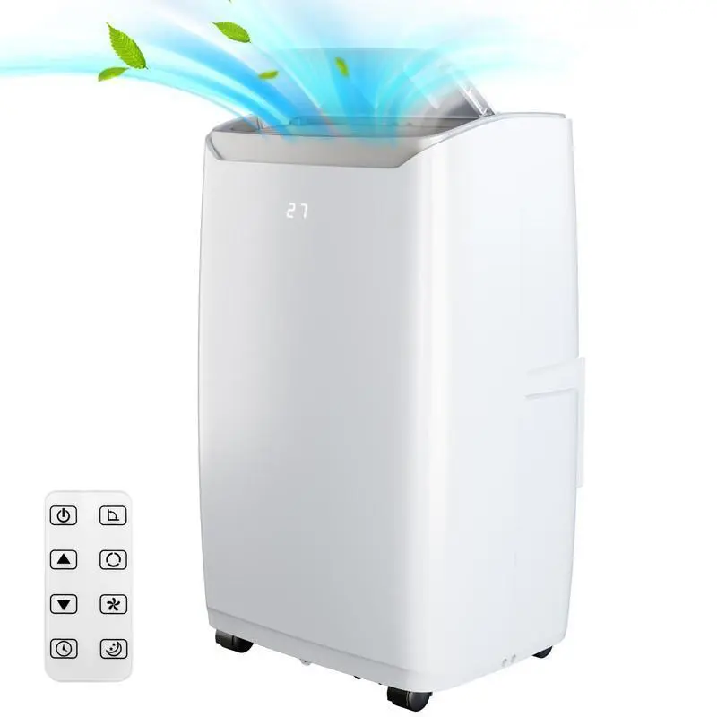 Gaomon 12000 BTU ASHRAE Portable Room Air Conditioner - Bedroom Use, Window Vents Compatible, 24-Hour Function, Cooling/Fan/Dehu. Modes, Multi-Speed, Washable Filter, LED Display, Casters, 17.3"x13.2"x28", White, 63.8 Lbs, R32, Timer, Residential, Stay Co