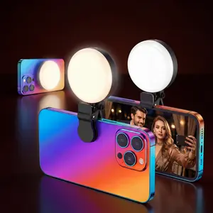 Ultra-Portable Dual LED Selfie Light | Magnetic Clip + USB Rechargeable | 3-Level Adjustable Lighting for Flawless Streaming, Video Calls & On-the-Go Makeup