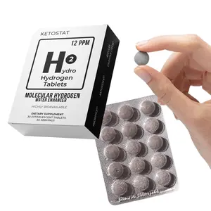 Hydrogen Water Tablets Beverage Enhancer - 30 Count, Creates 12 PPM Nanobubbles, US-Based Company