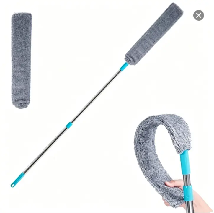 Retractable Crevice Dusting Tool with Soft Bristles, 1 Microfiber Dusting Cloth, Ergonomic Design, Multi-Purpose, Dryer Vent Cleaner for Camping, High Ceilings, Cleaning Supplies,