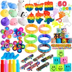 60 Pcs Party Favors for Kids, Popular Fidget Toys Pack, Goodie Bags Fillers for Kids Birthday Party, Prizes in Bulk for School, Pinata Stuffers, Classroom Prizes, Treasure Box Toys, Halloween Toy Gifts for Kids, Halloween Party Favor Trick or Treat