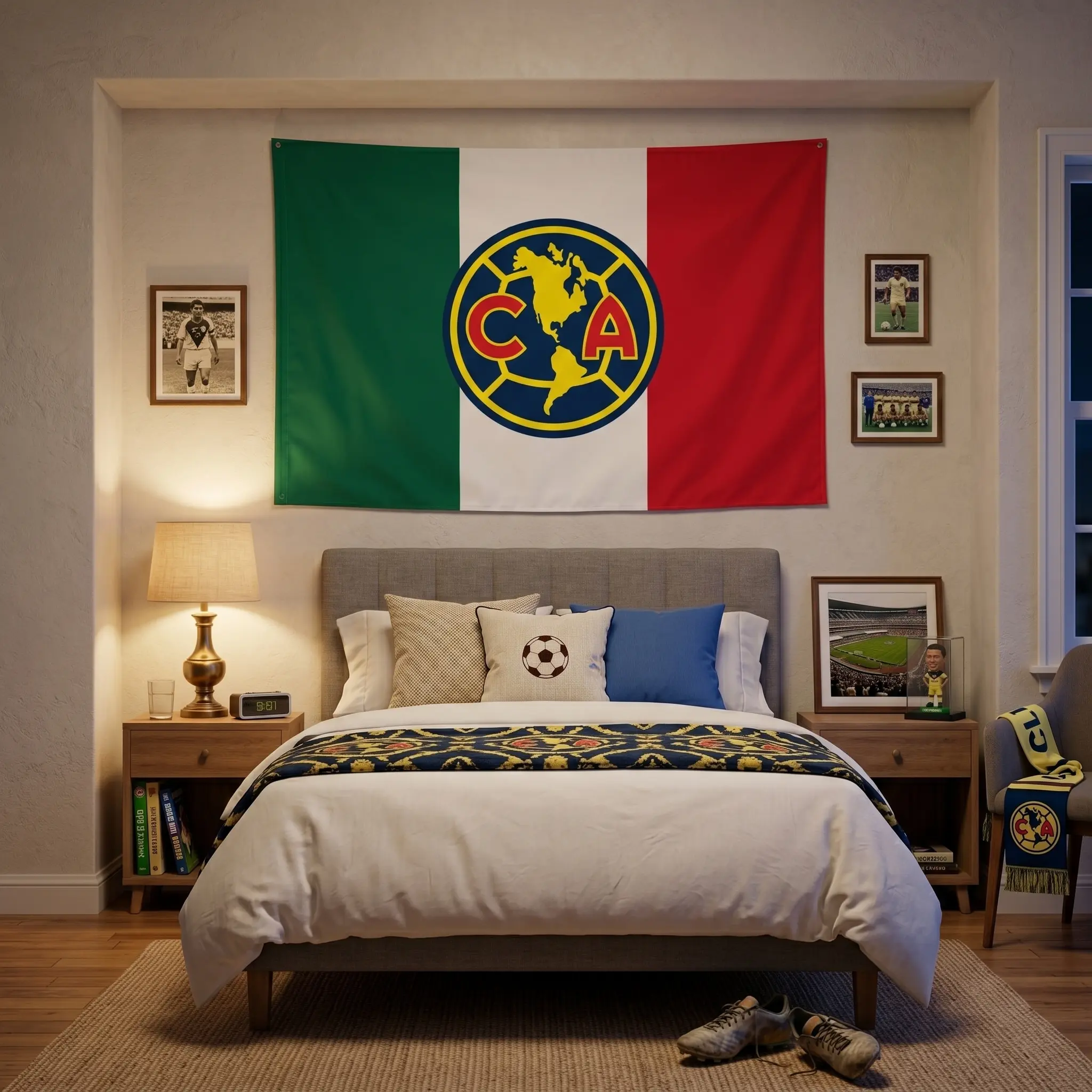 Club America FC Mexico Futbol Soccer Sports Banner Bandera Tricolor Aguilas Soccer Flag Banner Gift For Fan