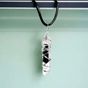 Wire Wrapped Point Pendant Necklace