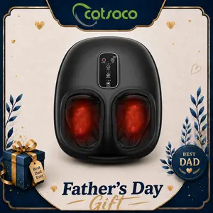 【FathersDayGift】Cotsoco Shiatsu Foot Massager Machine with Heat & Air Compression, Deep Kneading for Plantar Comfort & Circulation
