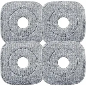 Square Spin Mop  Replacement for ,Mop Replace  Squeeze Spin Mop Heads Replacements,Microfiber Mop Refills,Easy Cleaning Mop  Replacement for Cleaning  Hard-surfaced Floor (4PCS)