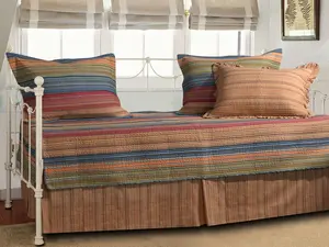 Greenland Home Fashions Katy Multi 5-Piece Daybed Set – Cotton Quilt & Pillow Set