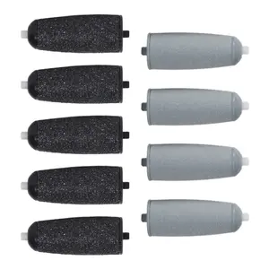 9-Pack Replacement Roller Heads for Electric Foot File – 5 Black Coarse + 4 Gray Fine Grits – Perfect for Removing Calluses, Dead Skin & Achieving Salon-Smooth Feet at Home
