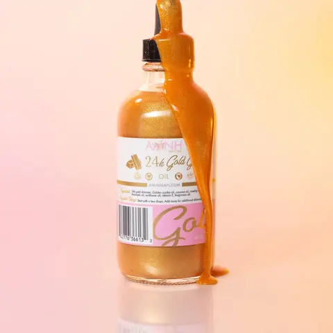 24K Gold Glow Body Oil - Moisturizing Formula with Coconut, Vanilla, Argan, Avocado, Golden, Jojoba & Sunflower Fragrances