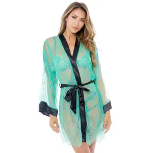 Green And Black Lace Robe