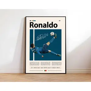 Cristiano Ronaldo Poster, Real Madrid Poster, Soccer Gifts, Sports Poster, Football Poster, Soccer Wall Art, Sports Bedroom Posters