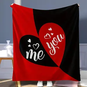 Heart Pattern Blanket, 1 Count Soft Comfortable Air-conditioned Room Throw, Warm Nap Blanket for Home & Office & Travel