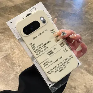 Rounded Edge Phone Case for Google Pixel 10 9 8 7 Pro A XL Jesus' Redemption Poem Pattern Full Body Protection Shockproof Soft Liquid Silicone Cover Cellphone Protective