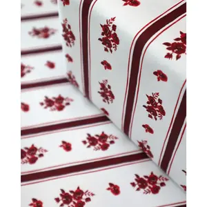 Gift Wrap Roll | Rose Stripe in Burgundy Wine Red | Classic Preppy Luxury Wrapping Paper | 6ft Roll GFTMT23
