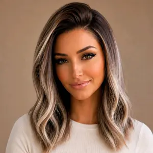 New Release Kelly K131409 synthetic wig.  Smoky mushroom bronde.  cool-toned mushroom brunette with icy beige-blonde highlights. 13x4 lace front.