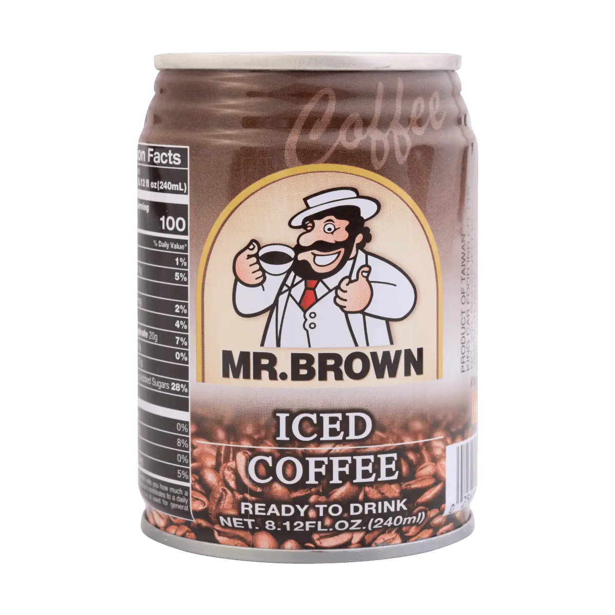 MR. BROWN Taiwan 3-in-1 Instant Coffee Drink Original Flavor - Ready to Drink, 240ml Can