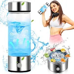 Hydrogen Water Bottles - 420ml Hydrogen Water Bottle Generator with SPE PEM Technology, Rechargeable Ionizer for Home, Office, and Travel - Drinkware