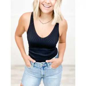 Wide Ribbed Cropped Tank Top
