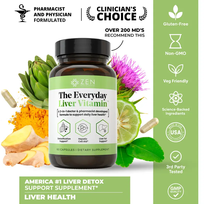 Everyday Liver Vitamin | Liver & Detox Formula with Bergacyn FF + Milk Thistle & Artichoke Extract (60 Capsules)