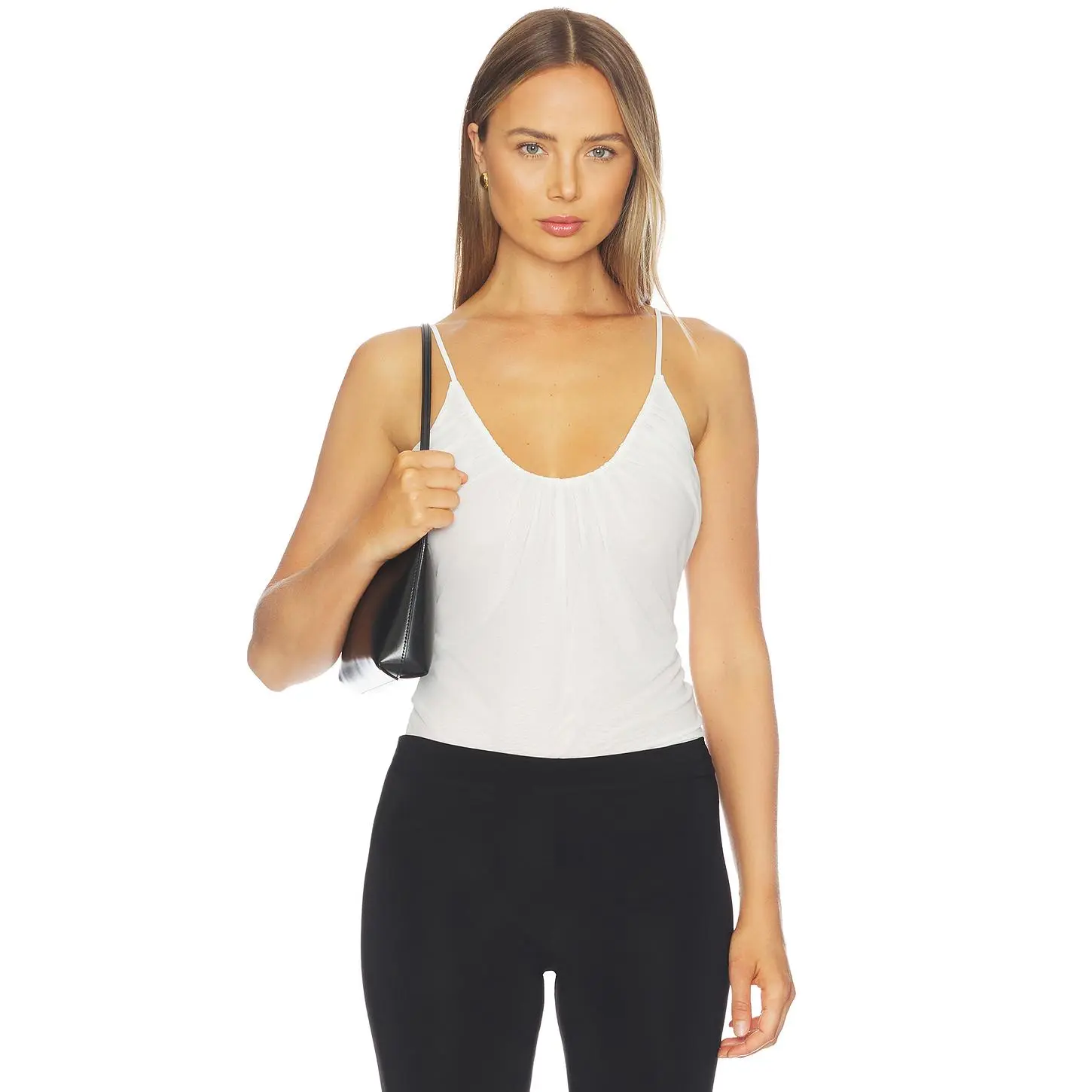 L'AGENCE Gelina Ruched Bodysuit in White