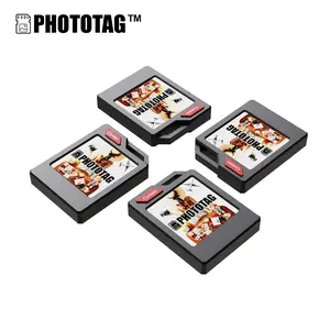 PhotoTag: Customizable e-ink tracker（4-Pack） for keys, wallets, luggage. Compatible with Apple Find My . Displays photos and emojis.  Up to 10 months of battery life and  IP65 waterproof. Replaceable battery.