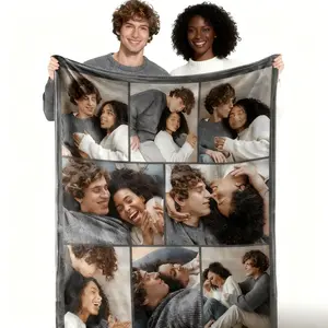Valentines Day Gifts for Her Him Custom Blanket with Picture Text Customized Fleece Photo Blanket for Couples Personalized Blankets and Throws Christmas Birthday Gift for Boyfriend Girlfriend Valentines Day Gifts