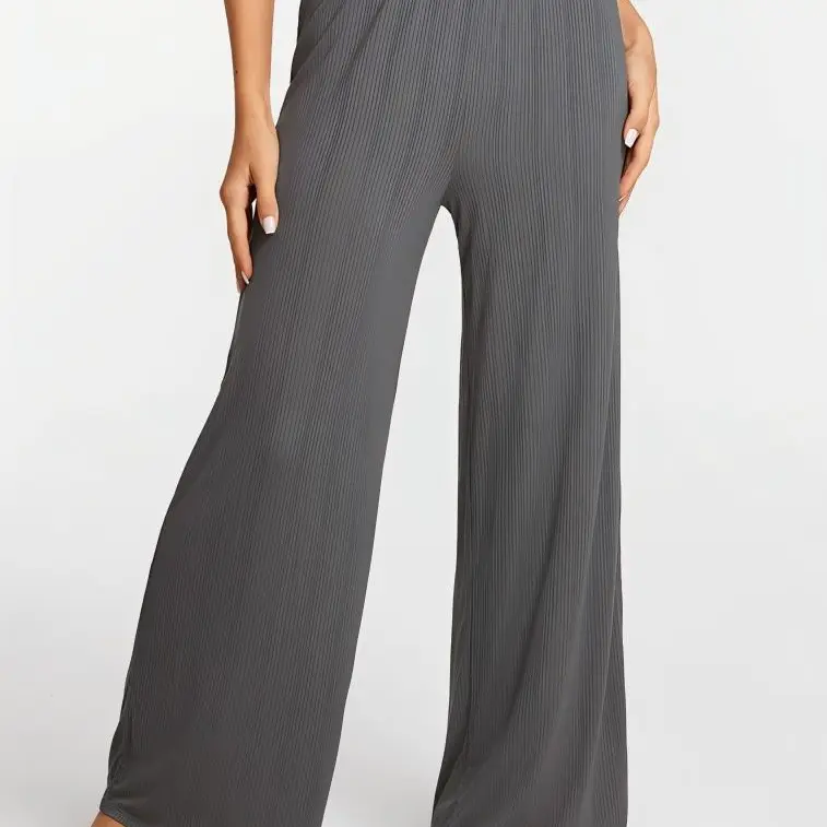 SOULVOR Women's Natrelax Modal Ribbed Pajamas Pants 27"/29"/31" Inseam Wide Leg Casual Loose Fit Sleep Soft Comfort Flowy Lounge Pj Bottom