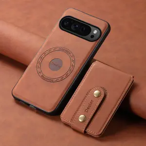 Wireless Charging Magnet Faux Leather Phone Case Card Holder Stand Smooth Surface Wallet 2-in-1 For Google Pixel 10 Pro XL 9 8A 7 For Unisex Relatives Friends And Elders Holiday Gift