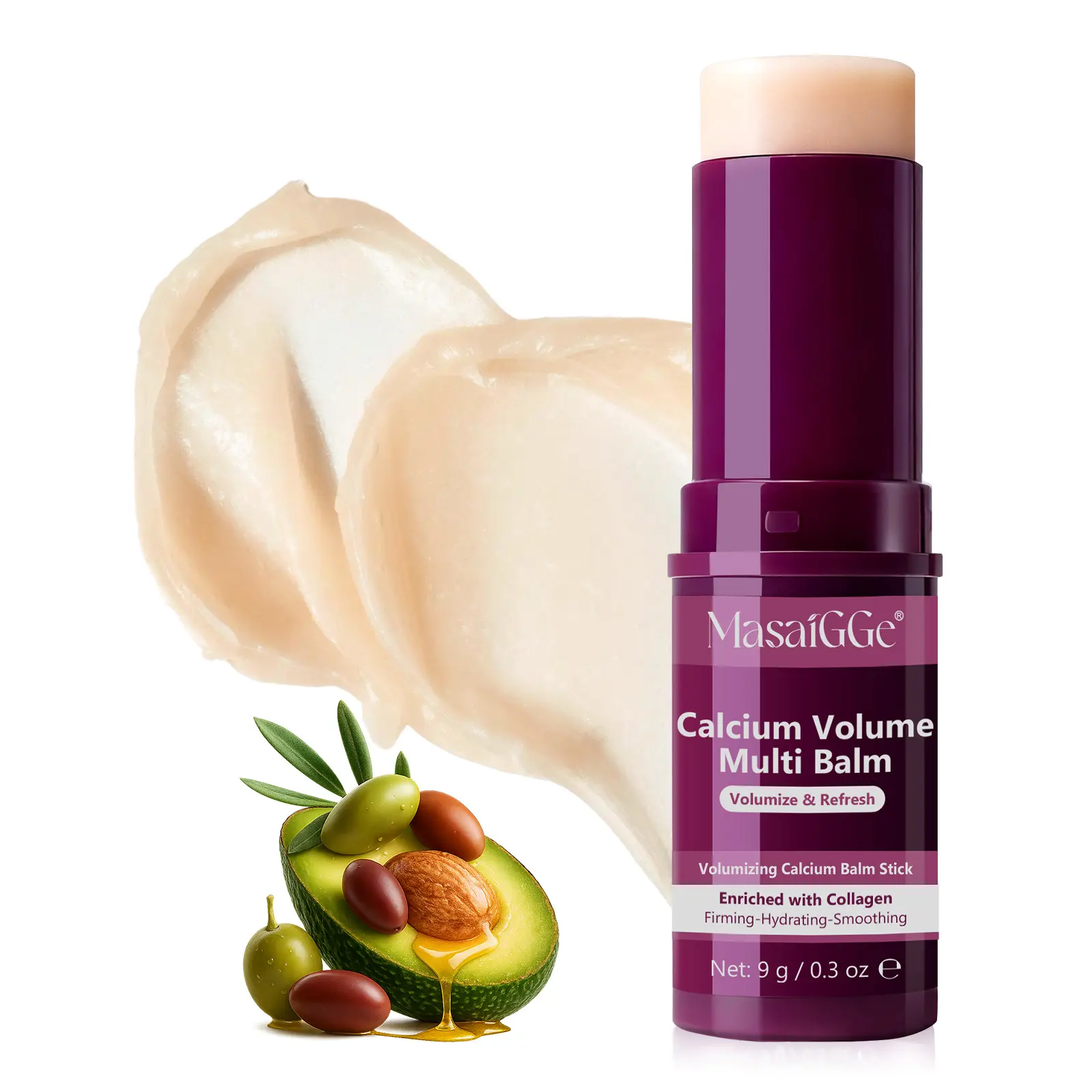 Masaigge Calcium Multi-Effect Moisturizing Cream 9g, Collagen Infused, Lightweight, Fast Absorption, Hydrating, Deep Nourishing, Long-Lasting Hydration, Travel-Friendly, Balm, Moisturizer, Daily Moisturizers, Hydrate, Moisture, Collagen Deep Hydration