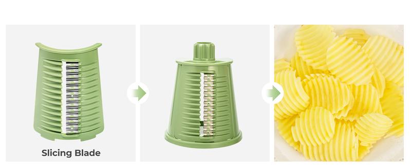 SUSTEAS Rotating Food Grater Chopper with Handle, with 5 Well-Designed Blades and Strong Suction Cup Base, Comes with 1 Blade Storage Box Vegetable Cutting Slicer Vegetable Slicer Dicer Kitchen Utensils Vegetable Fruit Cutter SUSTEAS Rotating Food Grater Chopper with Handle, with 5 Well-Designed Blades and Strong Suction Cup Base, Comes with 1 Blade Storage Box Vegetable Cutting Slicer Vegetable Slicer Dicer Kitchen Utensils Vegetable Fruit Cutter